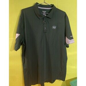 Men's Reebok NFL New York Jets Play Dry Polyester Polo/Golf Shirt Green Size L
